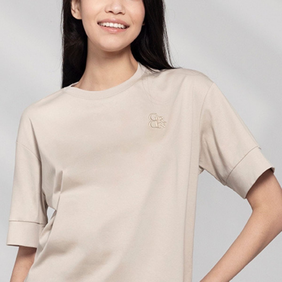 Women's Liquid Touch Embroidered Cotton Tee - Giordano