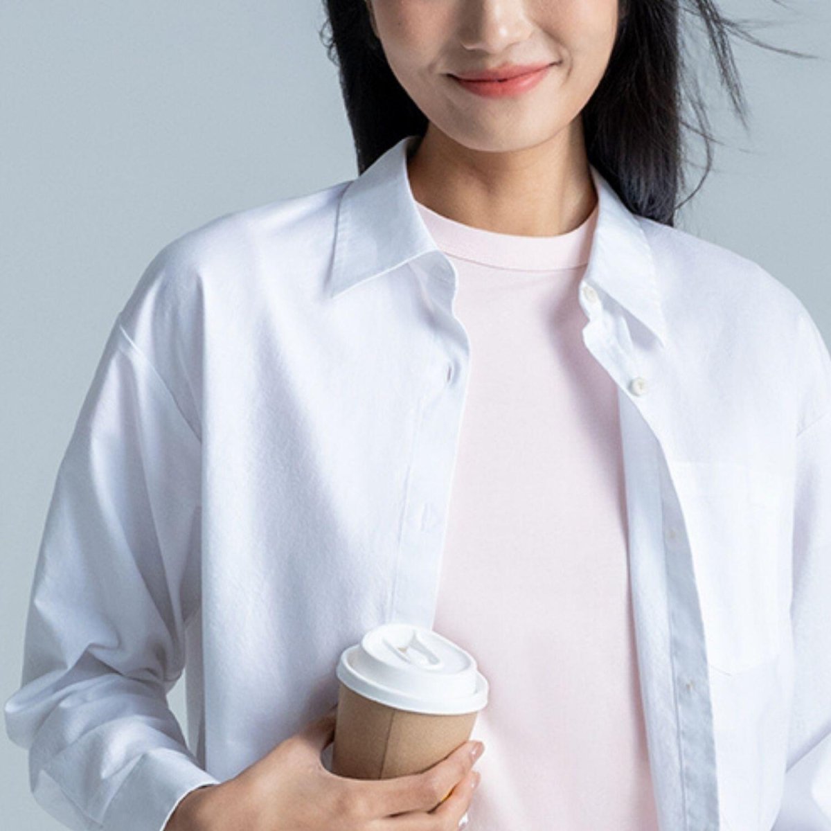 Women's Loose Fit Shirt: Oxford Fabric, Long Sleeve - Giordano