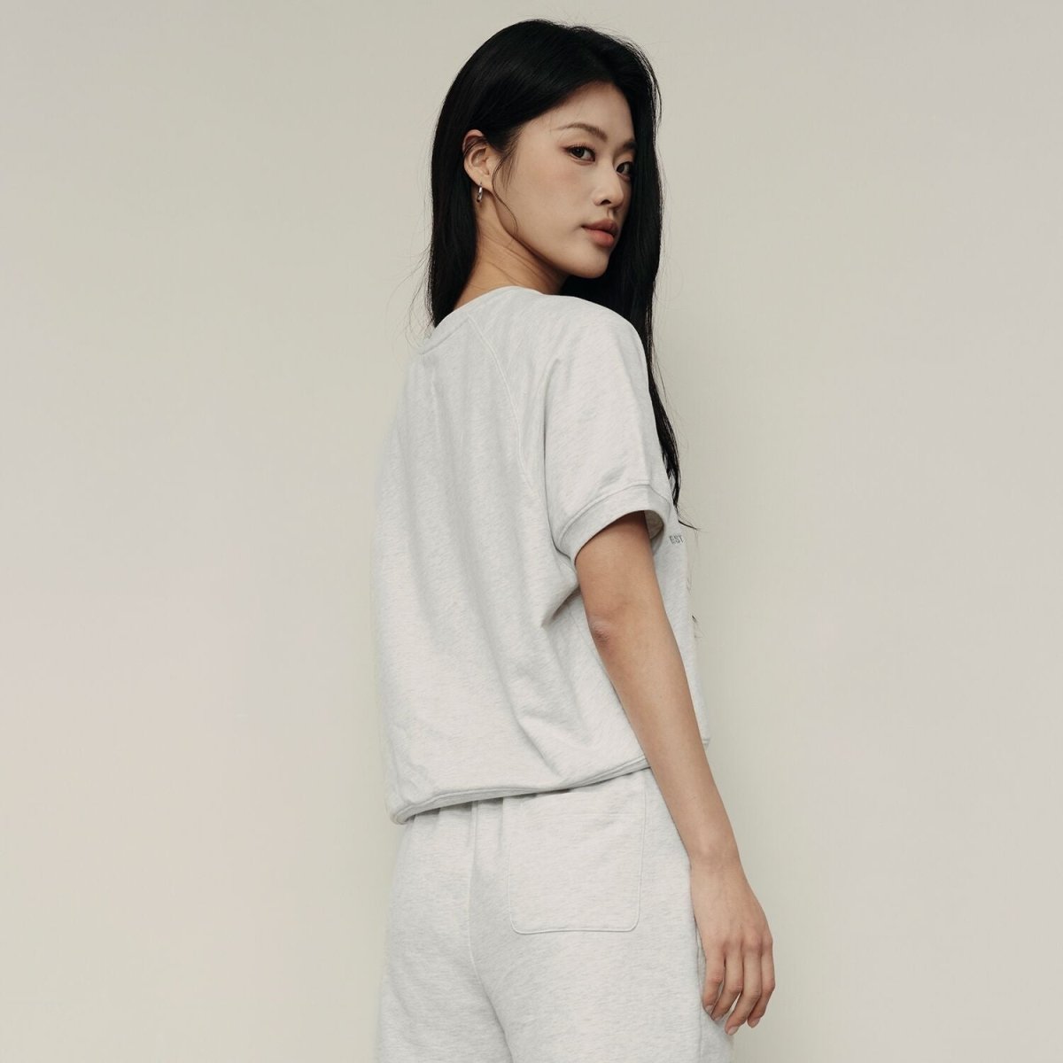 Women's Printed Cotton Terry Loose Fit T-Shirt | Korea Collection - Giordano
