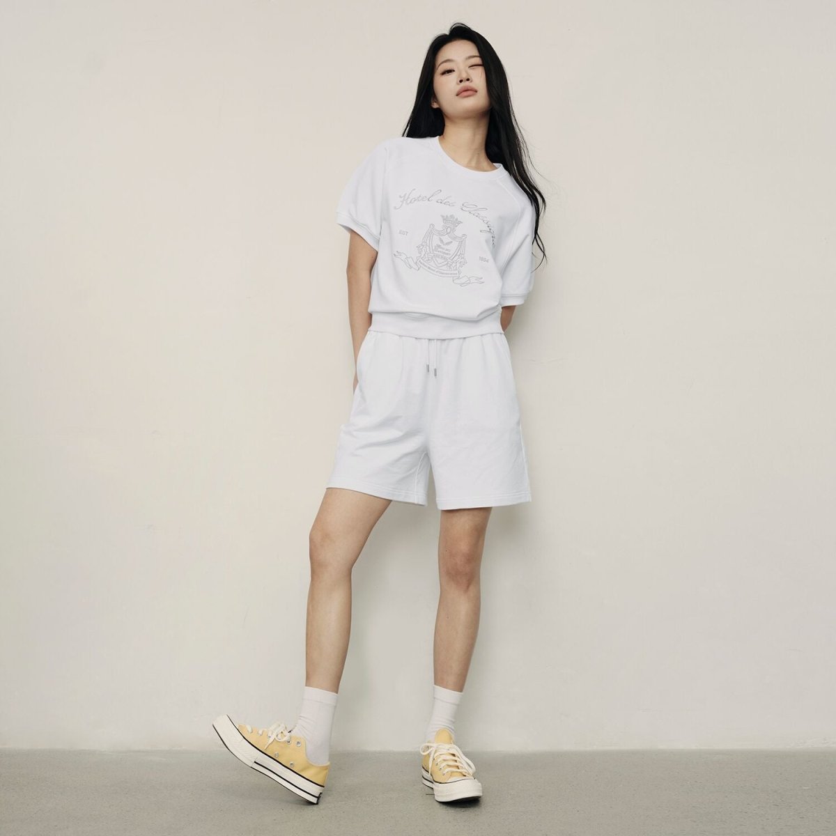 Women's Printed Cotton Terry Loose Fit T-Shirt | Korea Collection - Giordano
