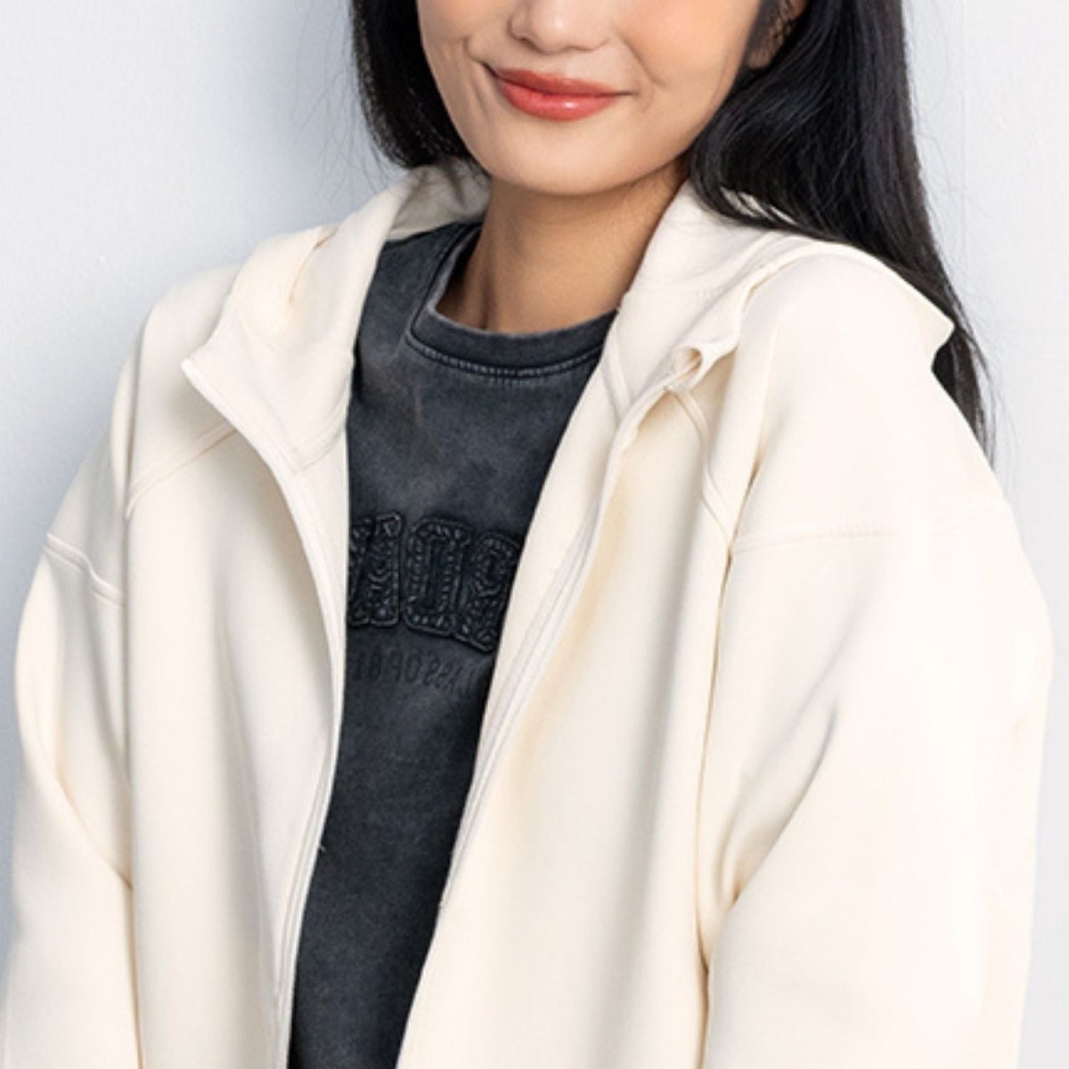 Women's Relaxed Fit Interlock Hoodie Knit Jacket - Giordano
