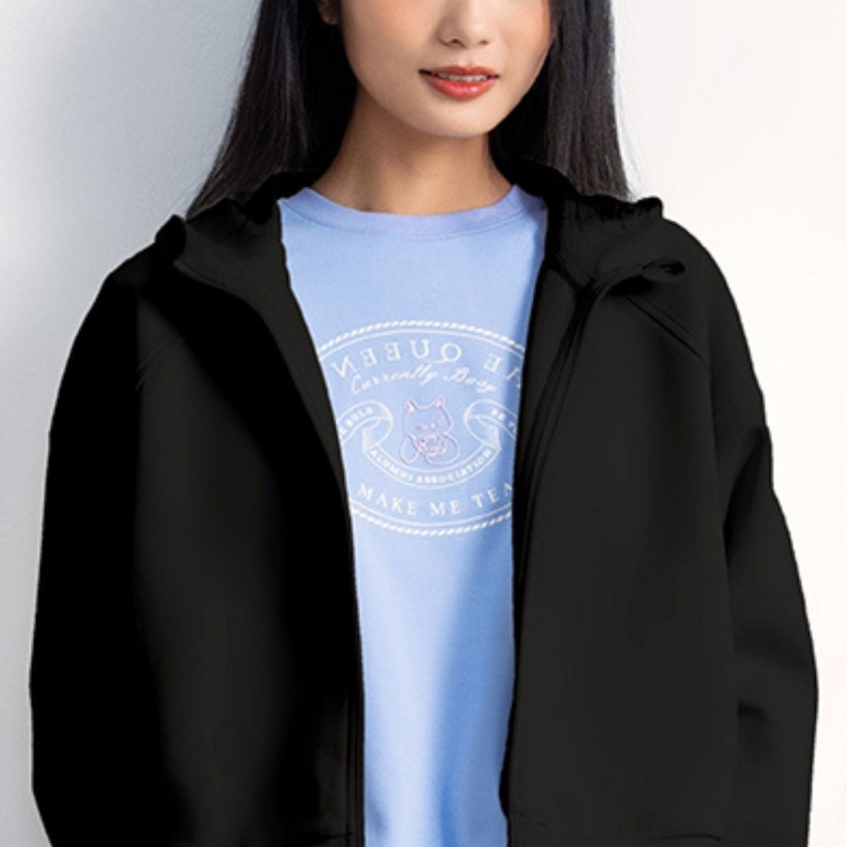 Women's Relaxed Fit Interlock Hoodie Knit Jacket - Giordano