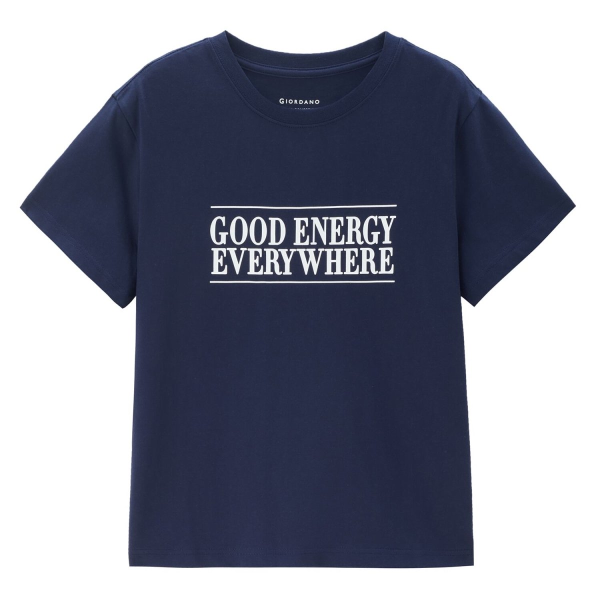 Women's Relaxed Fit Printed Crew Neck Cotton Tee | Kr Collection - Giordano