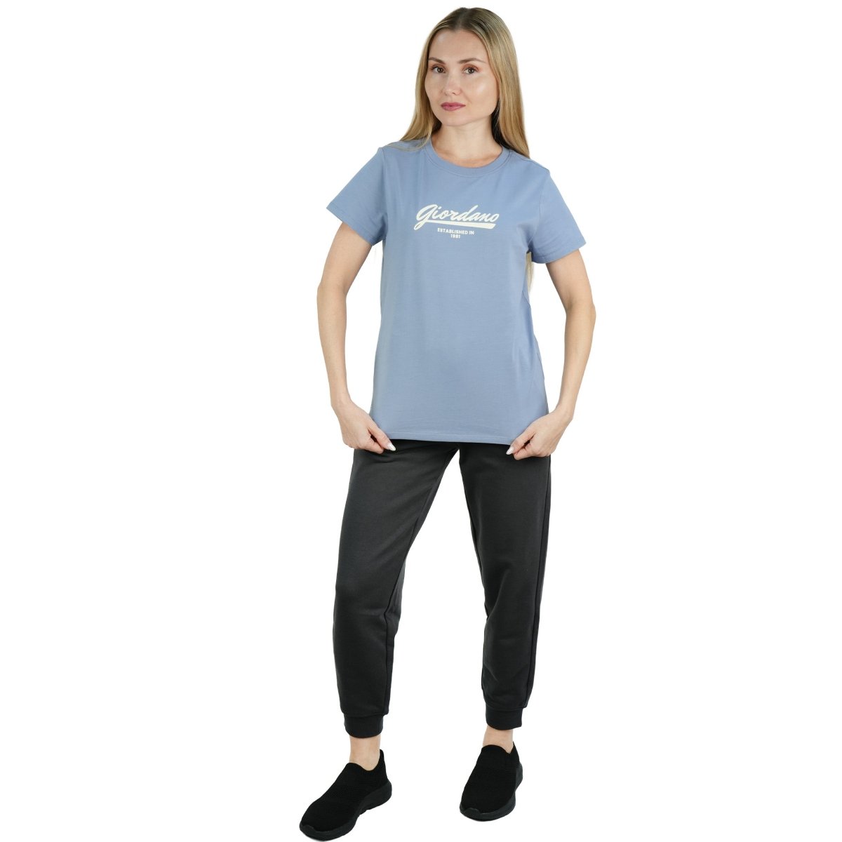Women's Signature Print Tee | Comfort Fit Crew Neck - Giordano