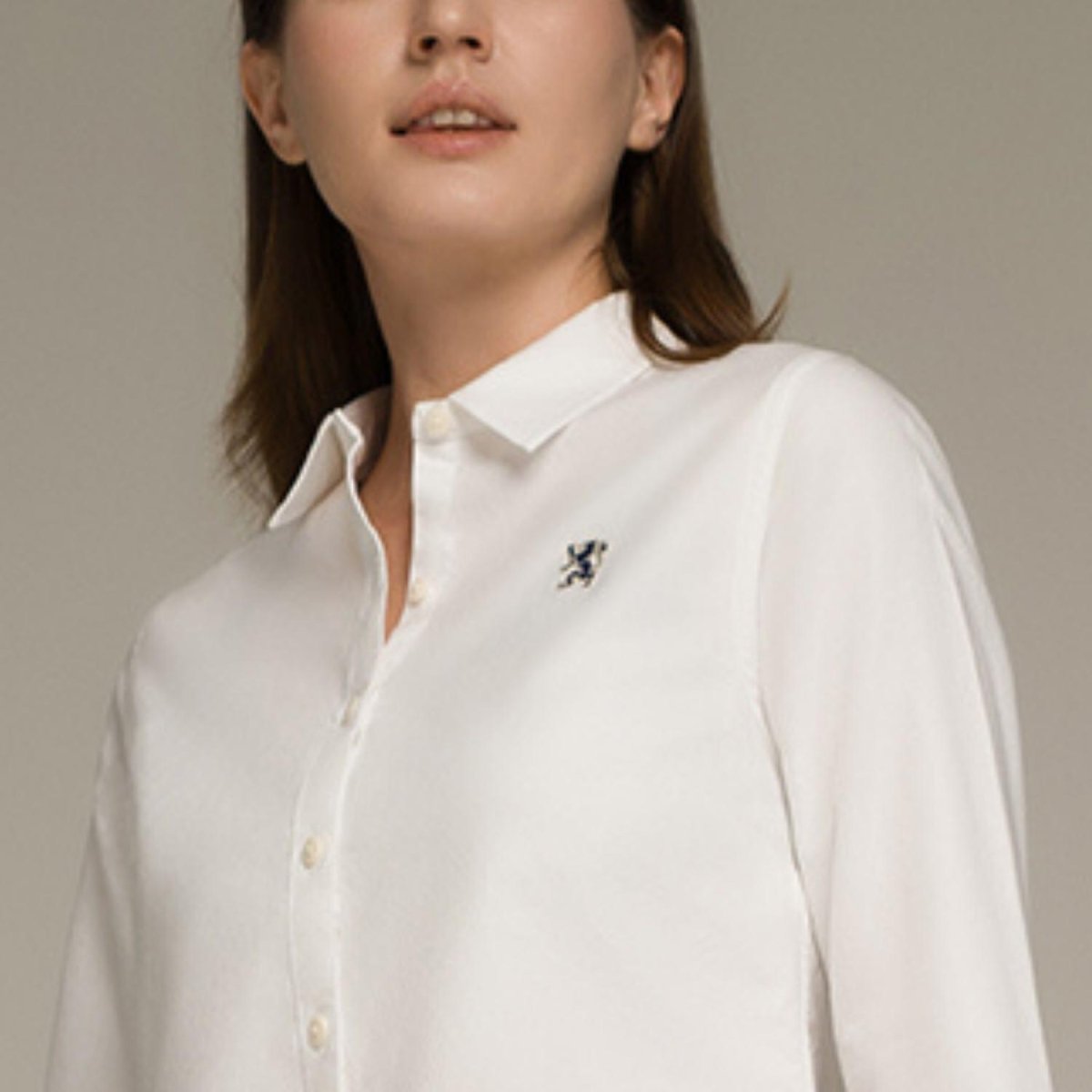 Women’S Slim Fit Cotton Oxford Shirt – Acute Collar With Embroidery S - Shop Giordano