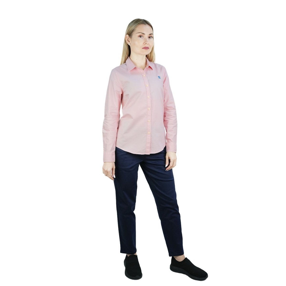 Women’S Slim Fit Cotton Oxford Shirt | Acute Collar With Embroidery S - Shop Giordano