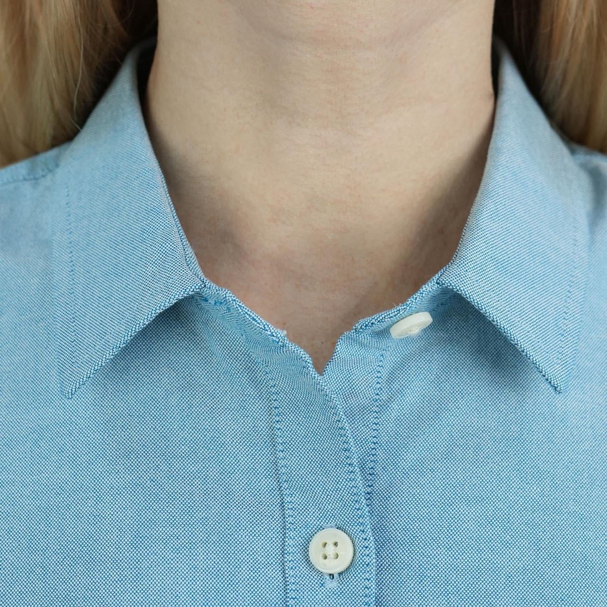 Women’S Slim Fit Cotton Oxford Shirt | Acute Collar With Embroidery - Giordano