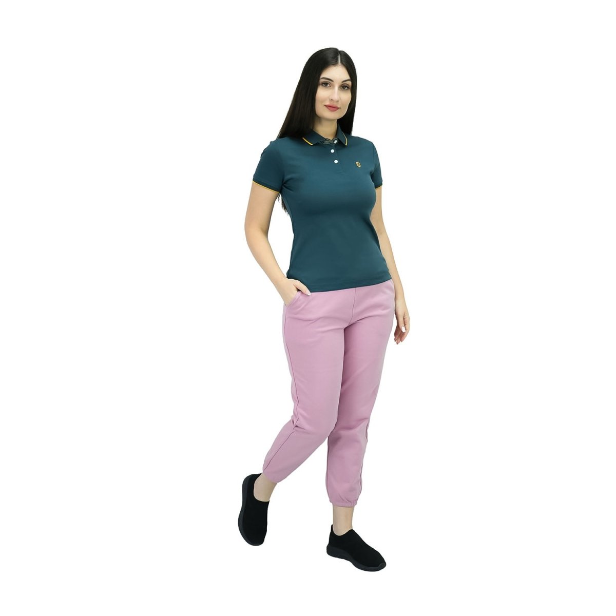 Women's Slim Fit Embroidery Bold Polo (Liquid Touch) - Giordano