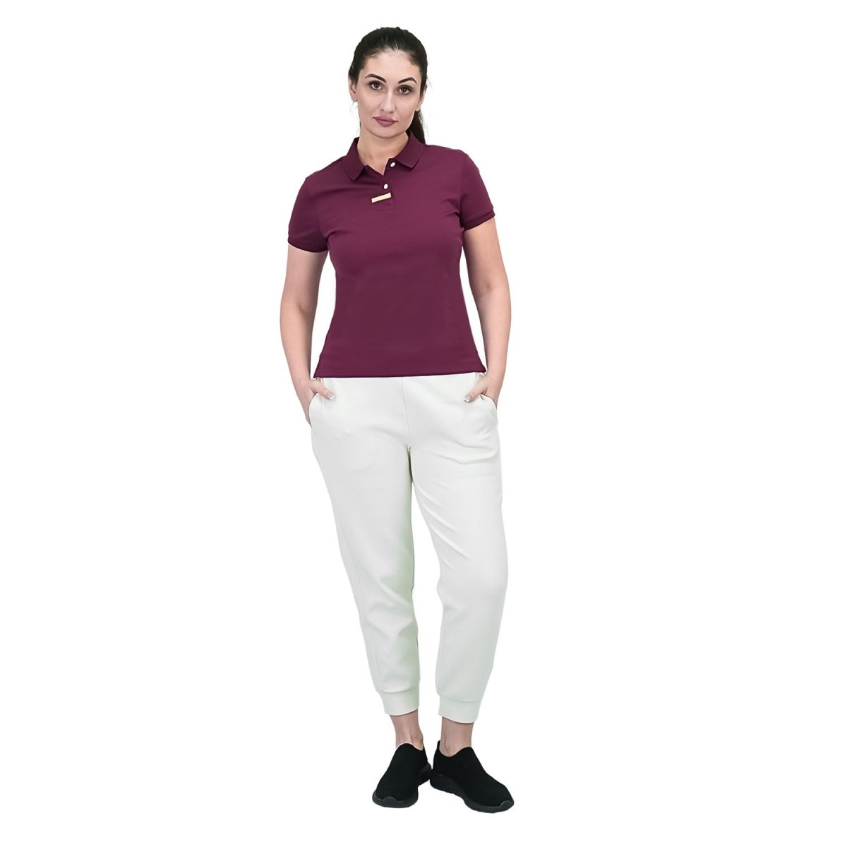 Women's Slim Fit Embroidery Bold Polo (Liquid Touch) - Giordano