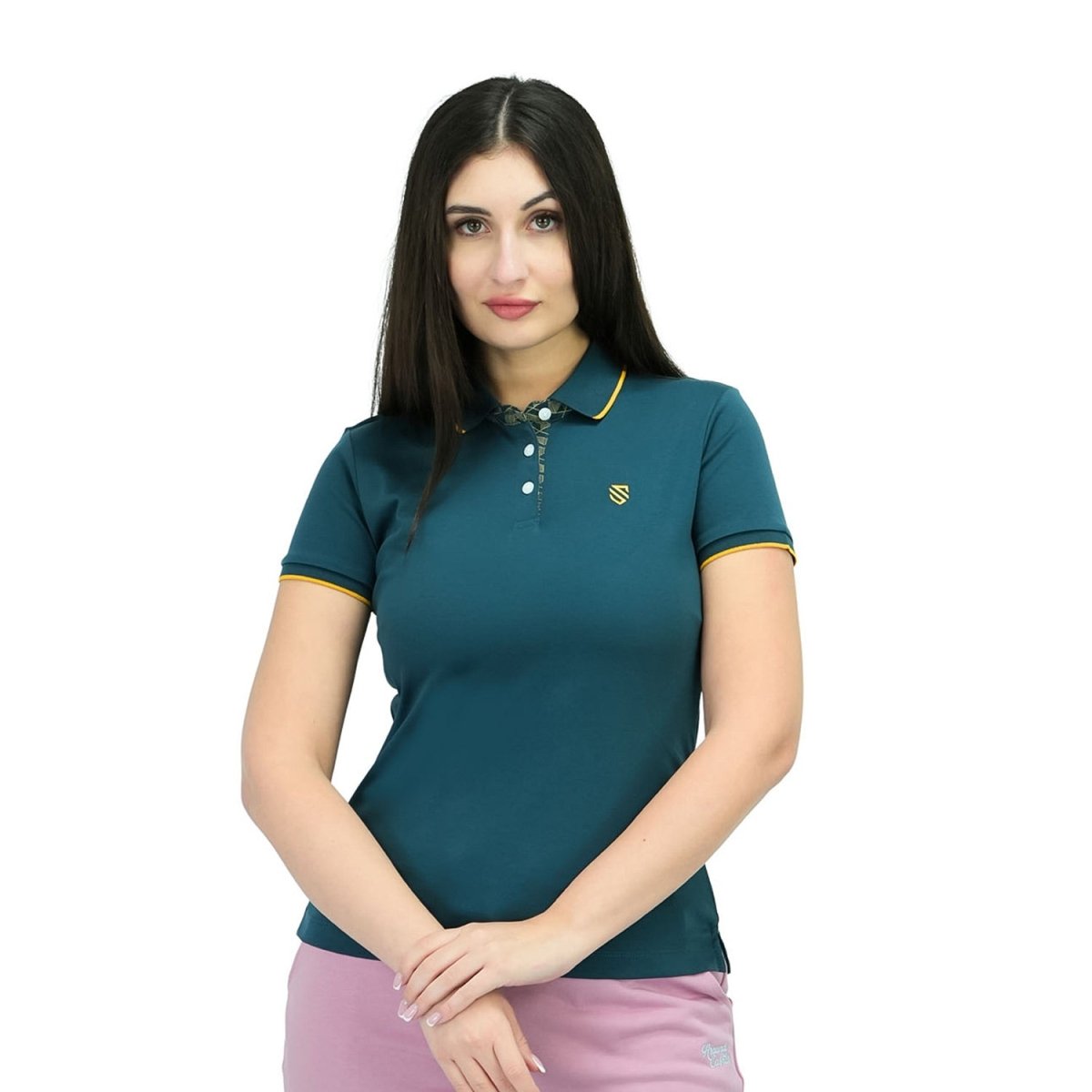 Women's Slim Fit Embroidery Bold Polo (Liquid Touch) Green