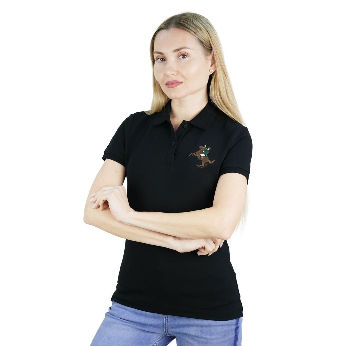 Women's Slim Fit Napoleon Embroidery Polo - Giordano