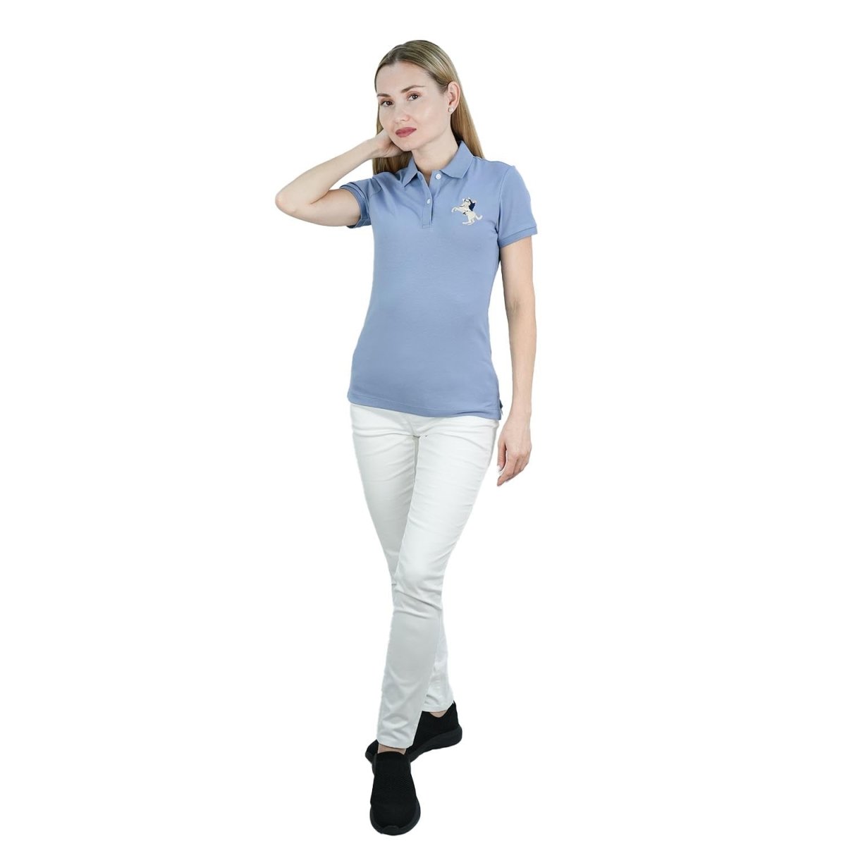 Women's Slim Fit Napoleon Embroidery Polo - Giordano