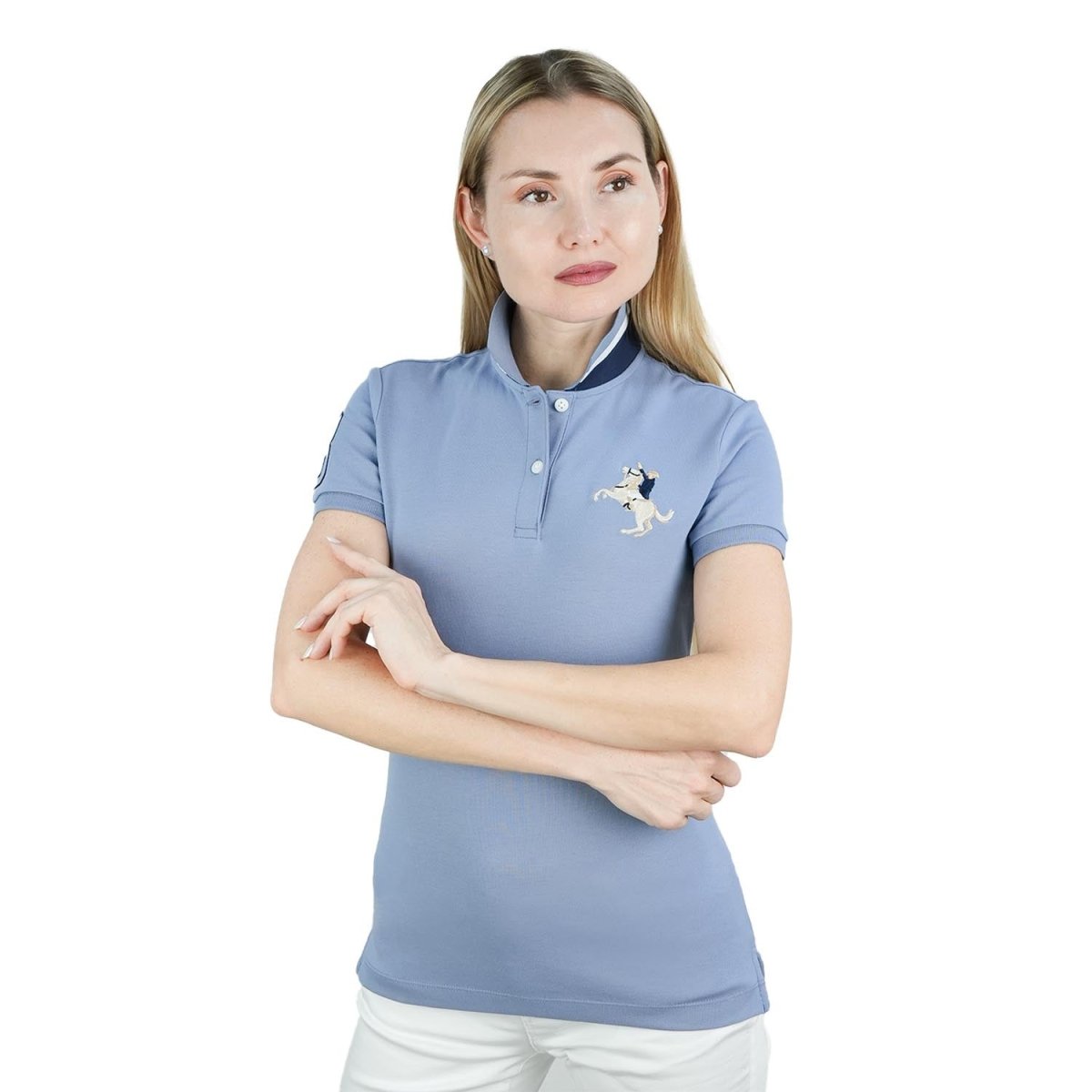 Women's Slim Fit Napoleon Embroidery Polo - Giordano