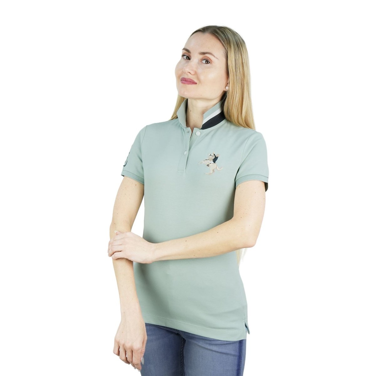 Women's Slim Fit Napoleon Embroidery Polo - Giordano
