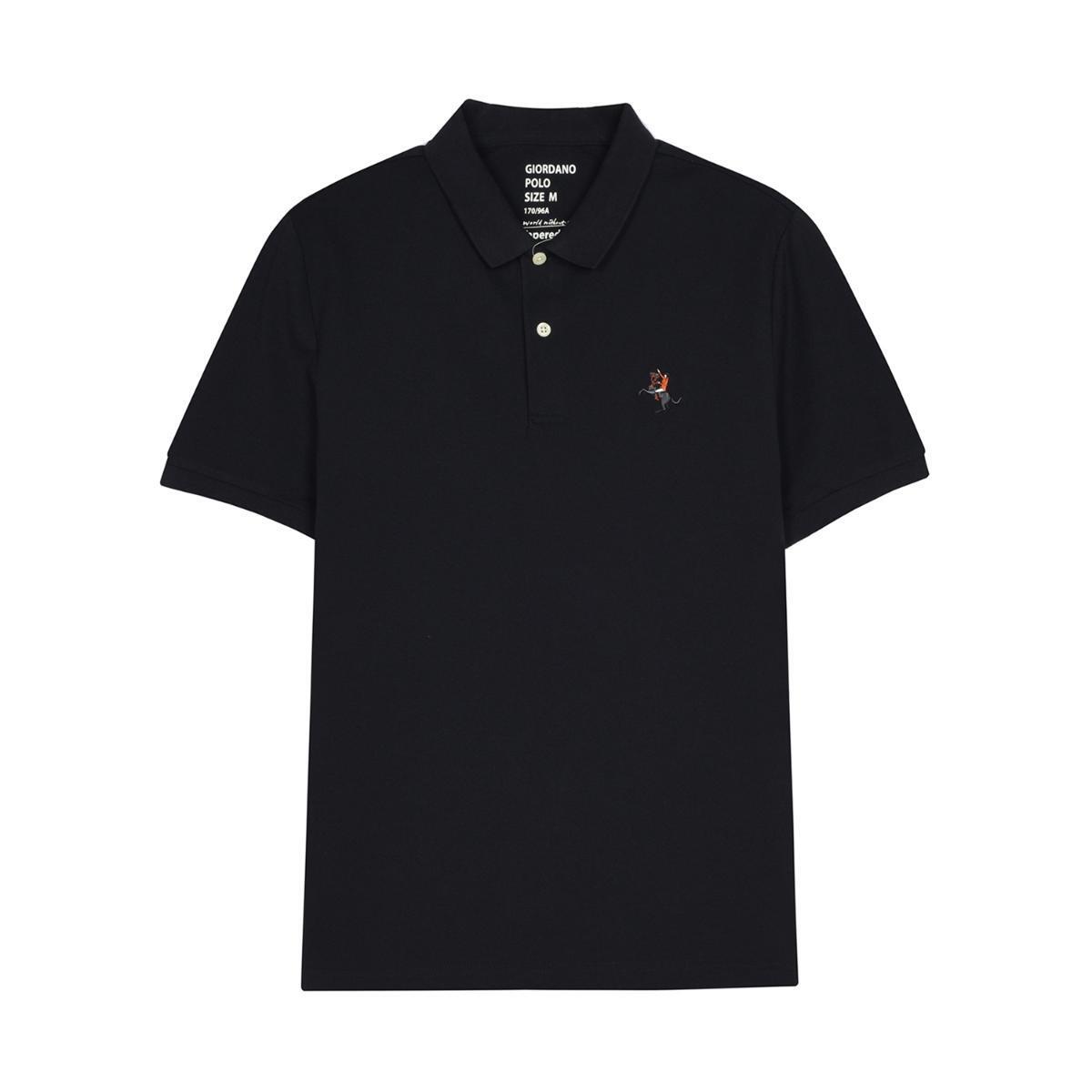 Men's Solid Small Napoleon Polo