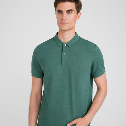 Giordano Men's Cotton Lycra Pique Slim Fit Polo-Green