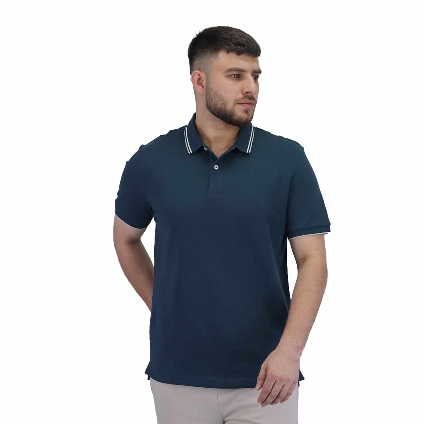 Giordano Men's Cotton Lycra Pique Slim Fit Polo-Green