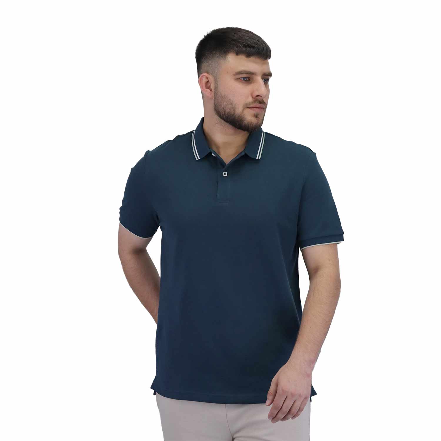 Giordano Men's Cotton Lycra Pique Slim Fit Polo-Green