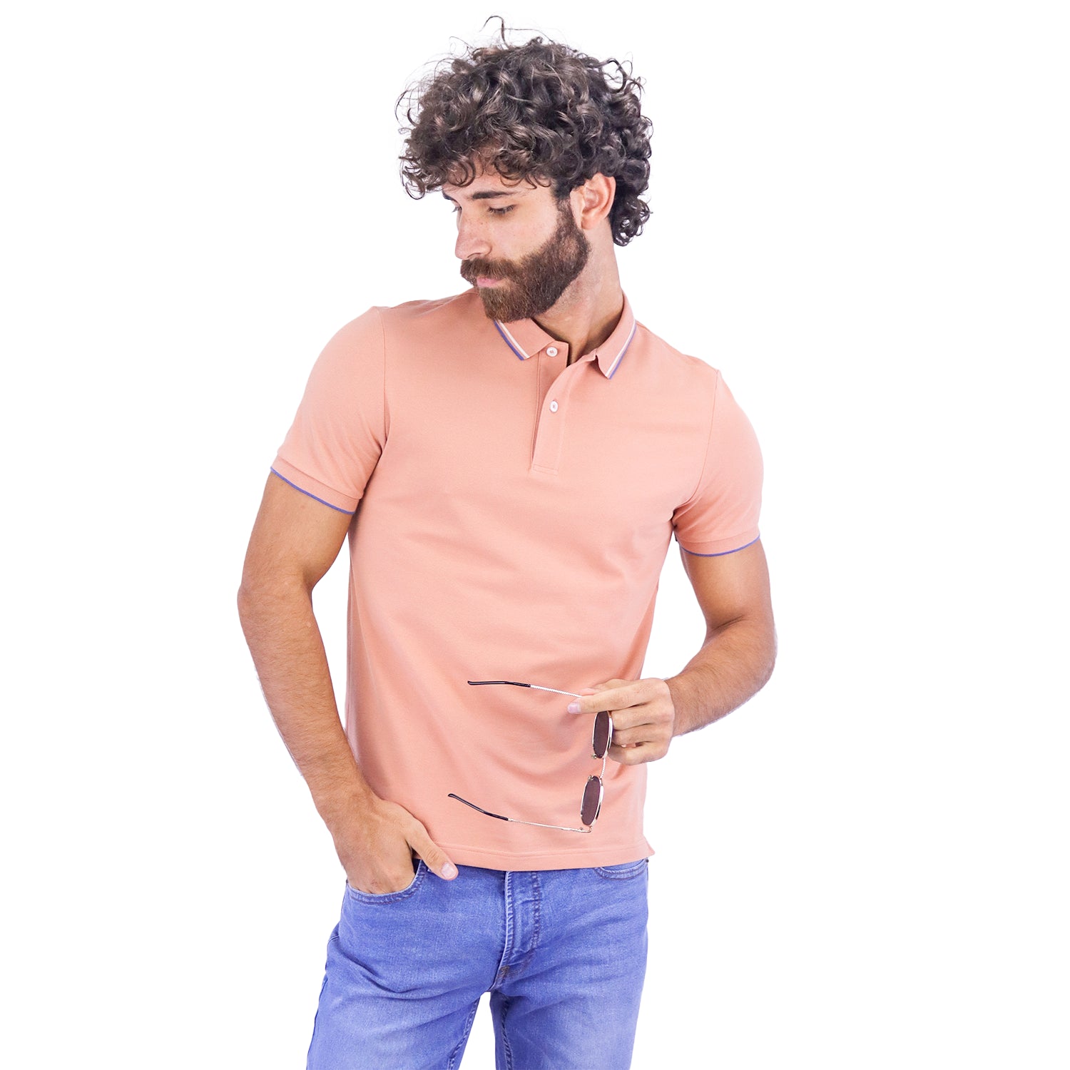 Giordano Men's Cotton Lycra Pique Slim Fit Polo-Brown