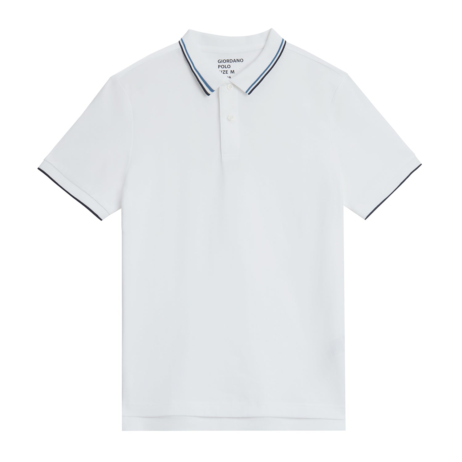 Giordano Men's Cotton Lycra Pique Slim Fit Polo-White