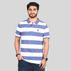 Men's Cotton Blend Stripe Short Sleeve Polo