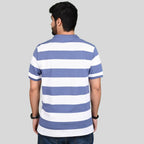 Men's Cotton Blend Stripe Short Sleeve Polo