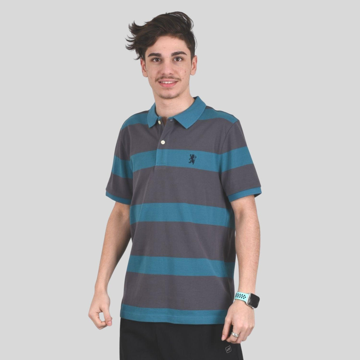 Men's Cotton Blend Stripe Short Sleeve Polo