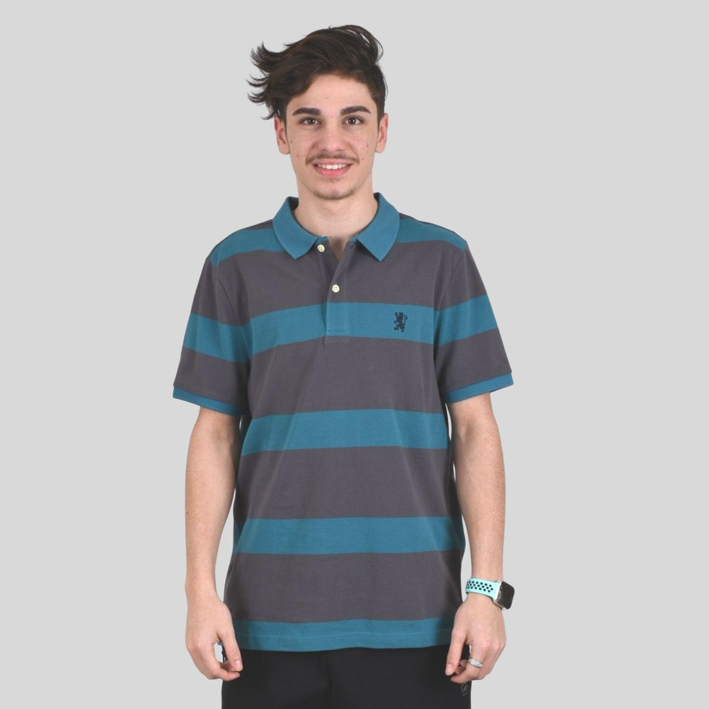 Men's Cotton Blend Stripe Short Sleeve Polo