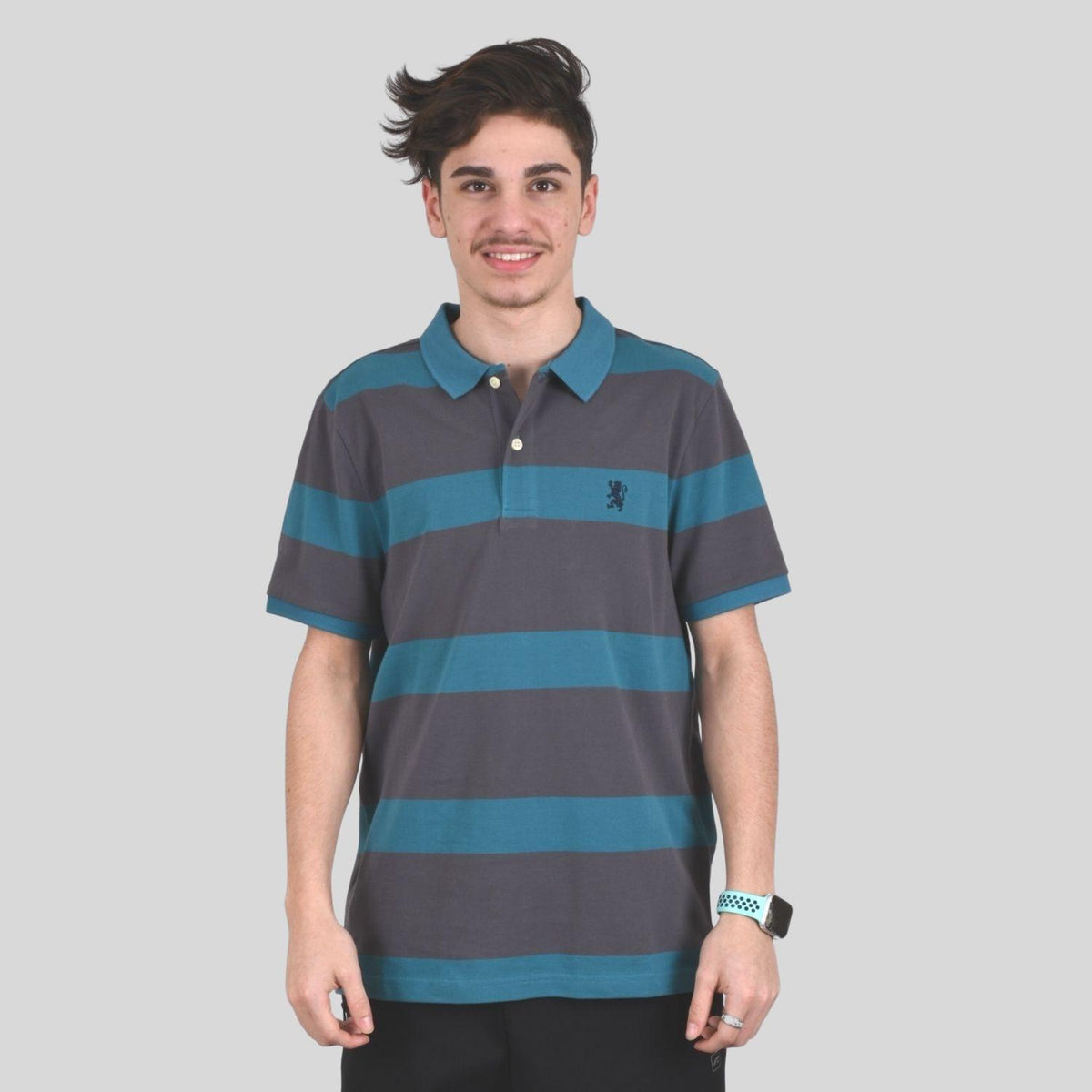Men's Cotton Blend Stripe Short Sleeve Polo
