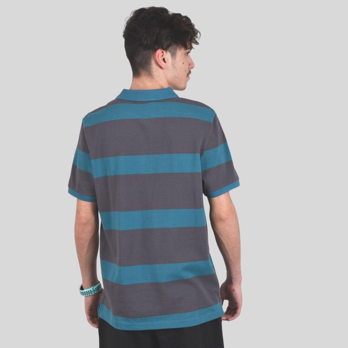 Men's Cotton Blend Stripe Short Sleeve Polo