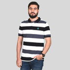 Men's Cotton Blend Stripe Short Sleeve Polo