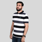 Men's Cotton Blend Stripe Short Sleeve Polo