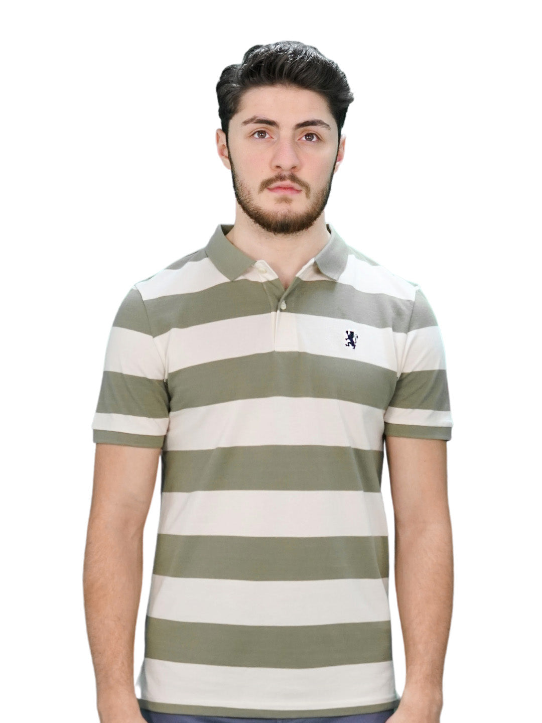 Men's Cotton Blend Stripe Short Sleeve Polo