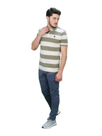 Men's Cotton Blend Stripe Short Sleeve Polo