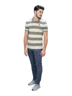 Men's Cotton Blend Stripe Short Sleeve Polo