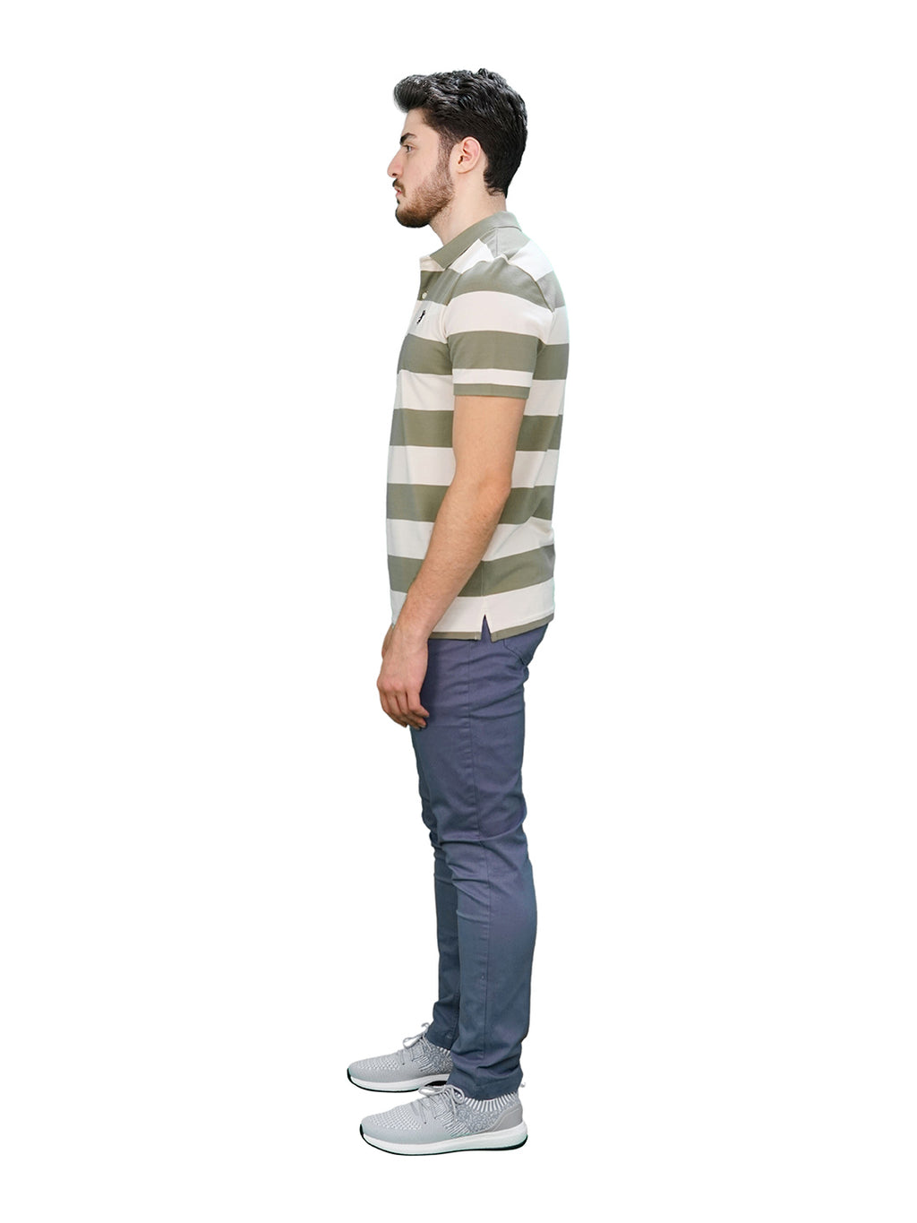 Men's Cotton Blend Stripe Short Sleeve Polo
