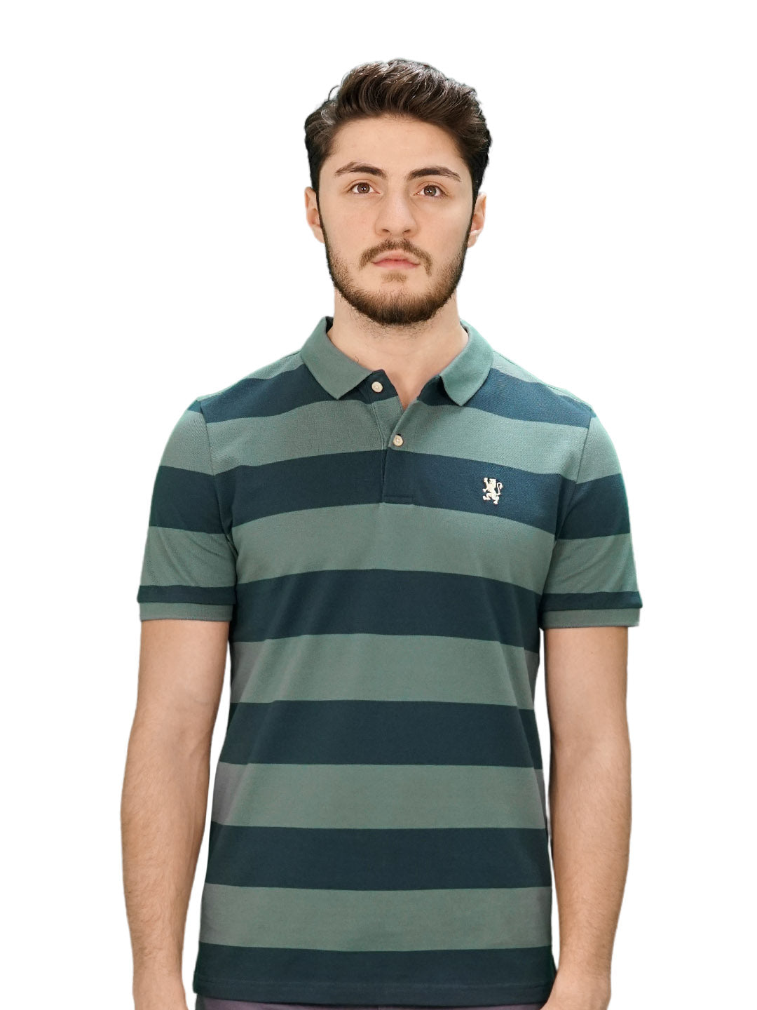 Men's Cotton Blend Stripe Short Sleeve Polo