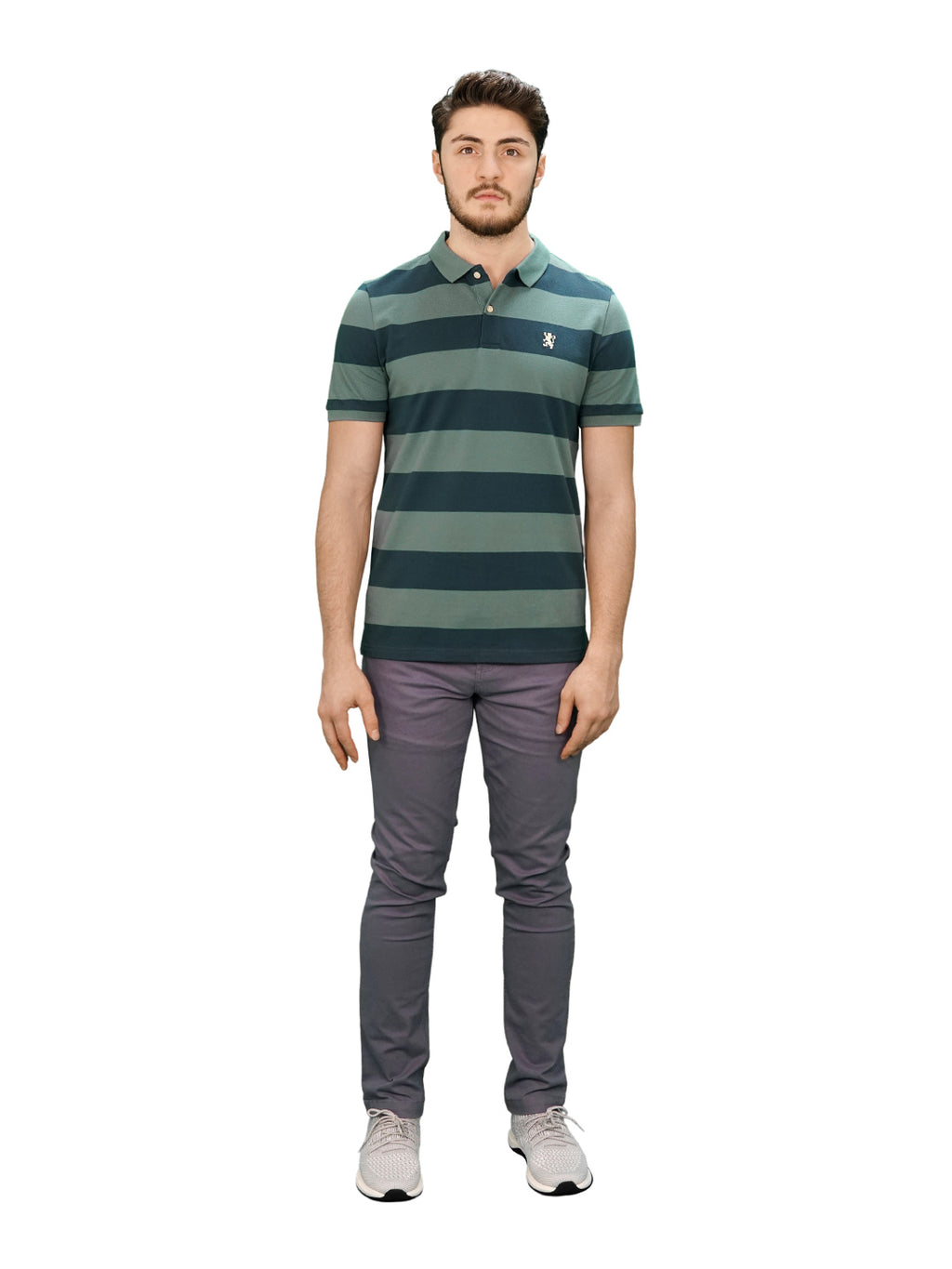 Men's Cotton Blend Stripe Short Sleeve Polo