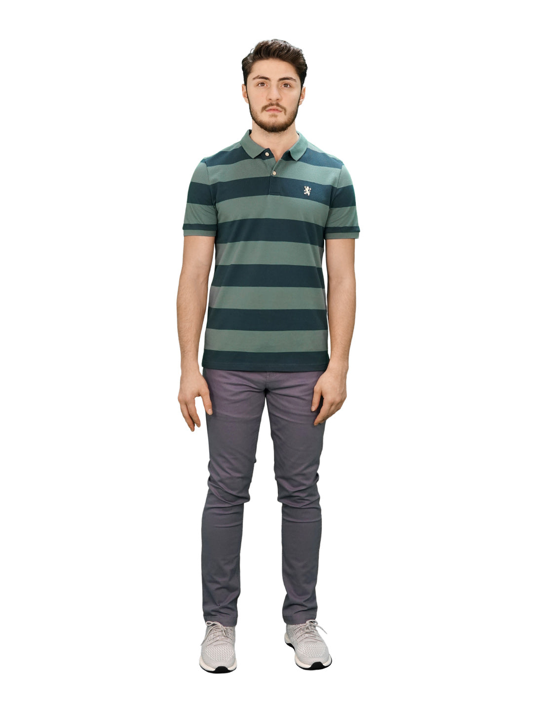 Men's Cotton Blend Stripe Short Sleeve Polo