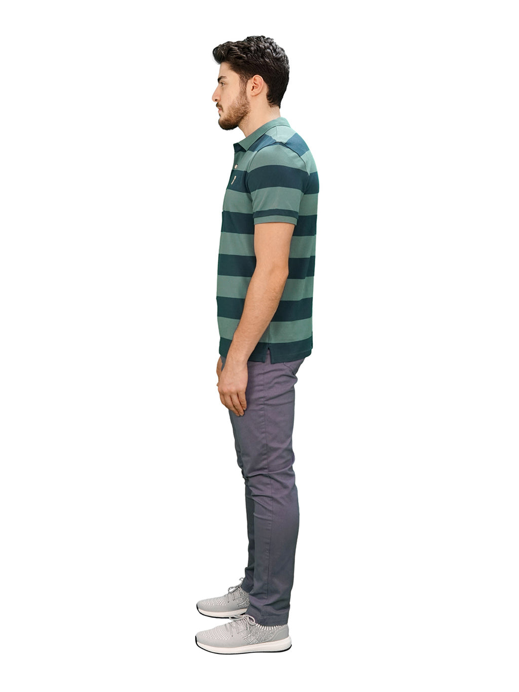 Men's Cotton Blend Stripe Short Sleeve Polo
