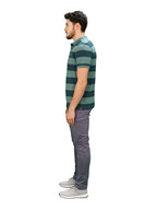 Men's Cotton Blend Stripe Short Sleeve Polo