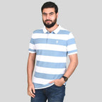Men's Cotton Blend Stripe Short Sleeve Polo