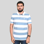 Men's Cotton Blend Stripe Short Sleeve Polo
