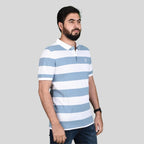 Men's Cotton Blend Stripe Short Sleeve Polo