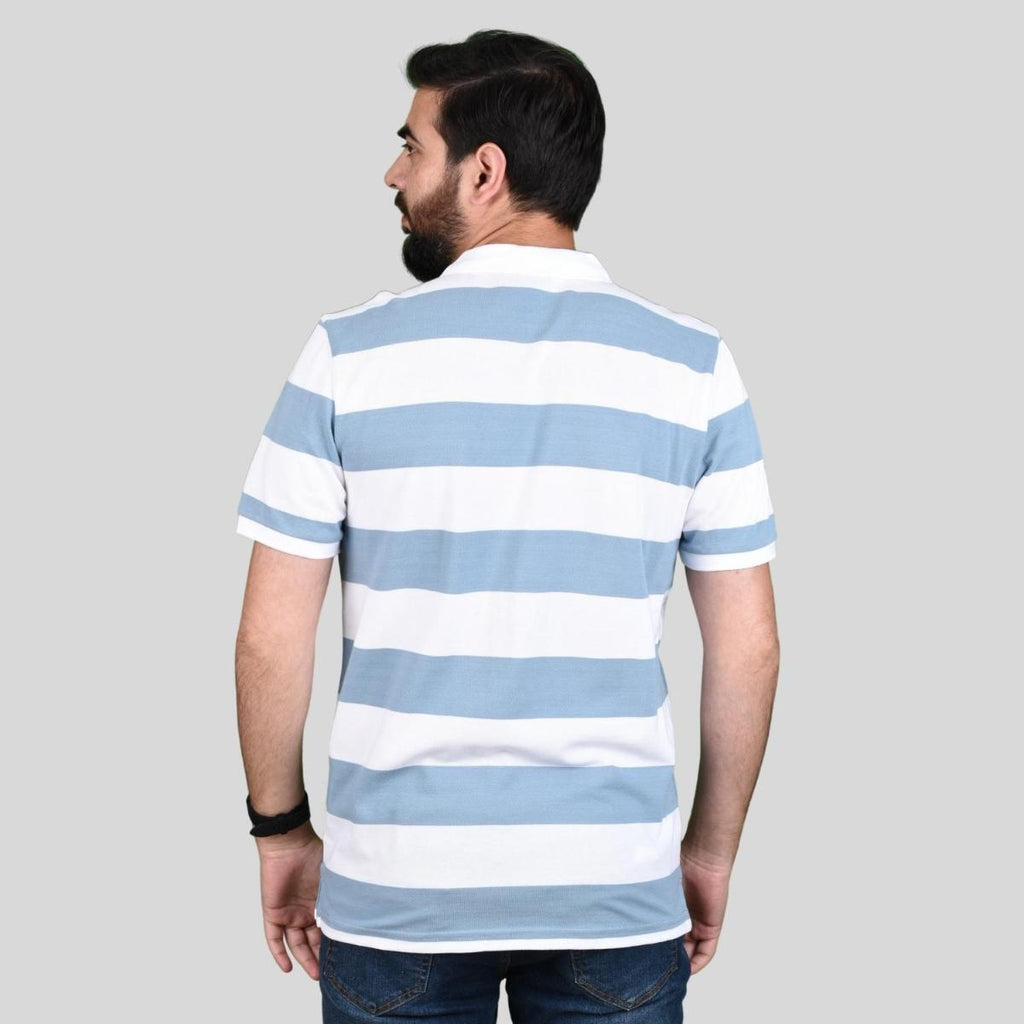 Men's Cotton Blend Stripe Short Sleeve Polo