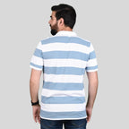 Men's Cotton Blend Stripe Short Sleeve Polo