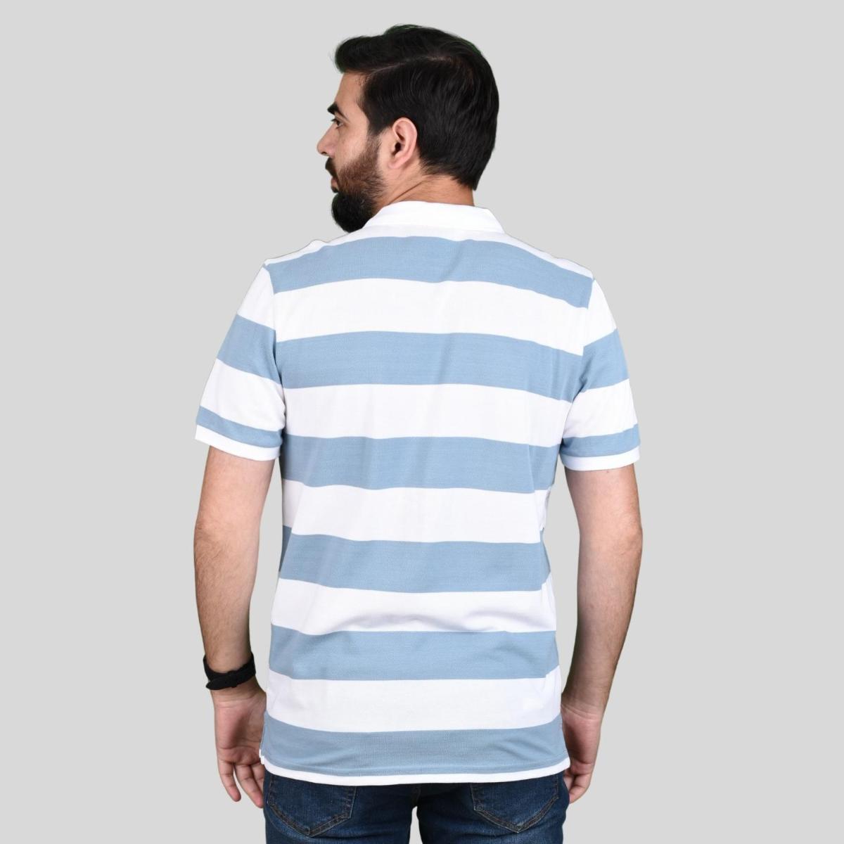 Men's Cotton Blend Stripe Short Sleeve Polo