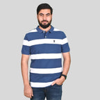 Men's Cotton Blend Stripe Short Sleeve Polo