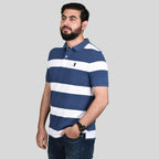 Men's Cotton Blend Stripe Short Sleeve Polo