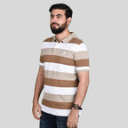 Men's Cotton Blend Stripe Short Sleeve Polo